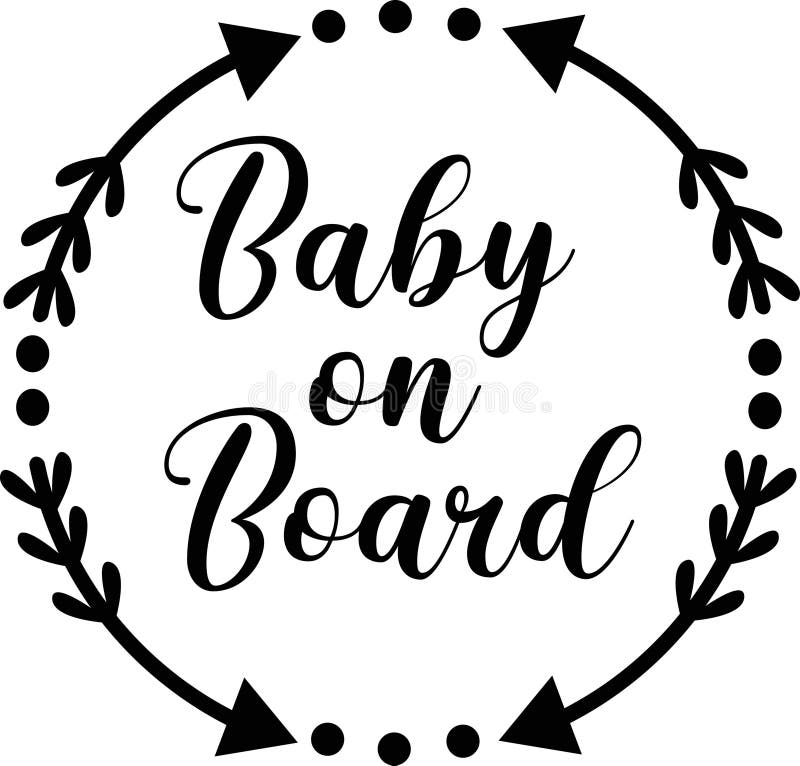 Baby on Board in Round Floral Design Eps Vector and Image File for Car ...