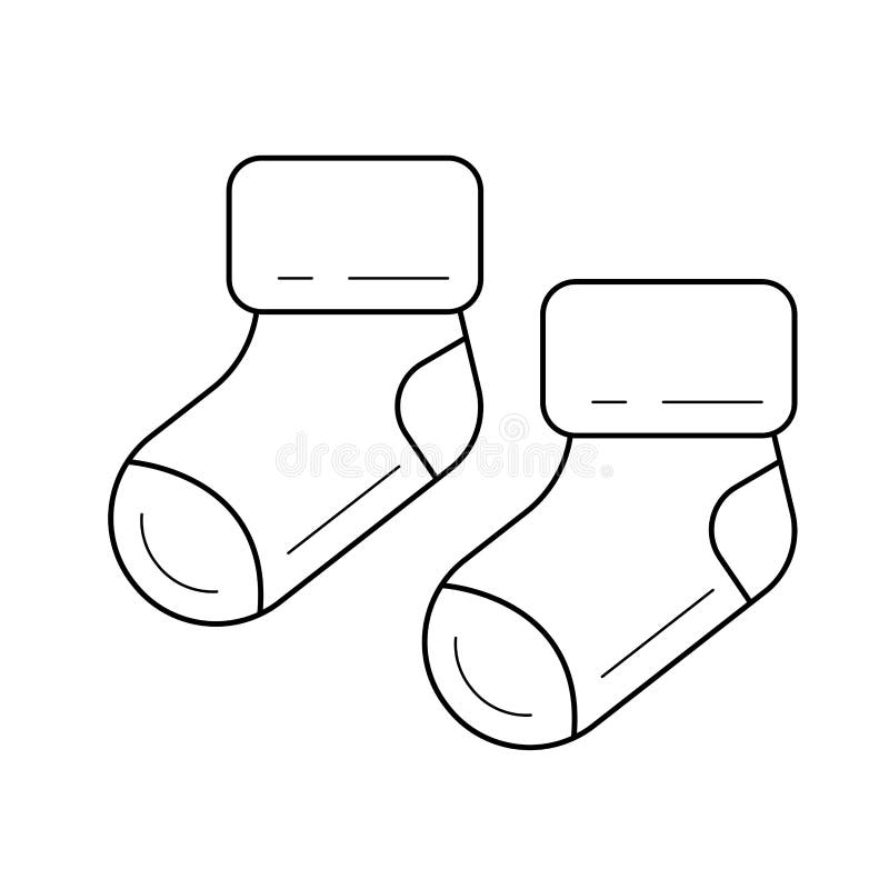 Baby Booties Vector Line Icon. Stock Vector - Illustration of foot ...