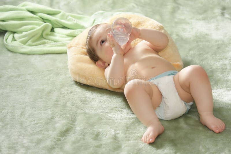 Baby with bottle