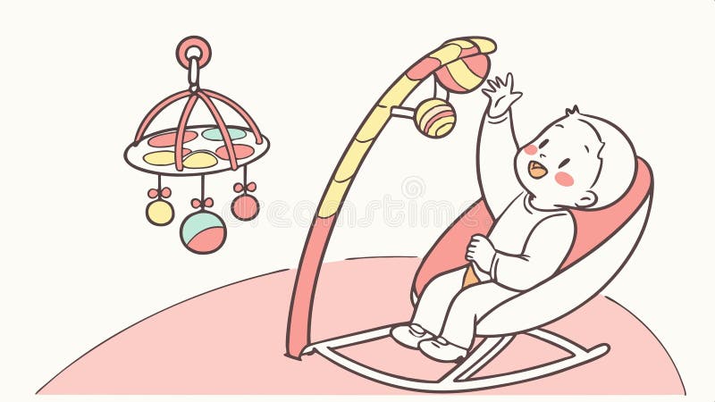 Baby in bouncer seat, baby bouncer, soothing seat vector design Generative AI royalty free illustration