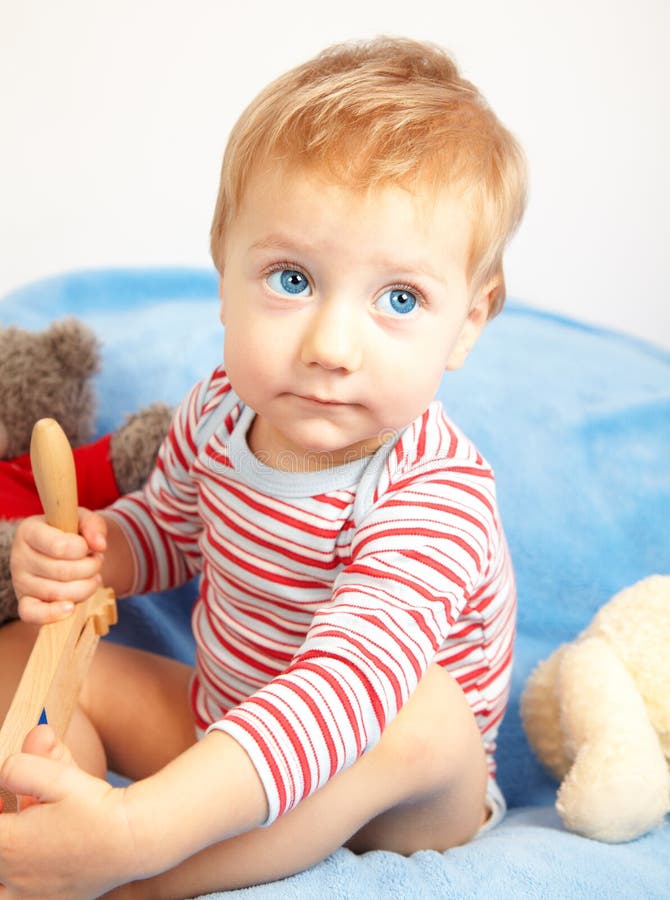 Blue Eyed Baby Boy Stock Photo Image Of Small Joyful 28968170