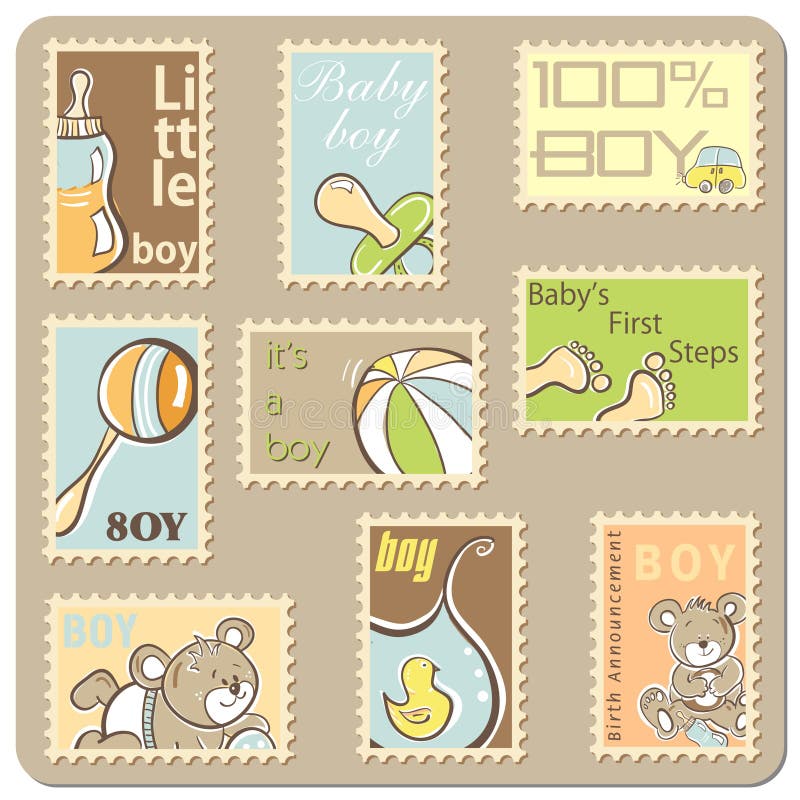Baby boy announcement card royalty free illustration Baby boy announcement card royalty free illustration