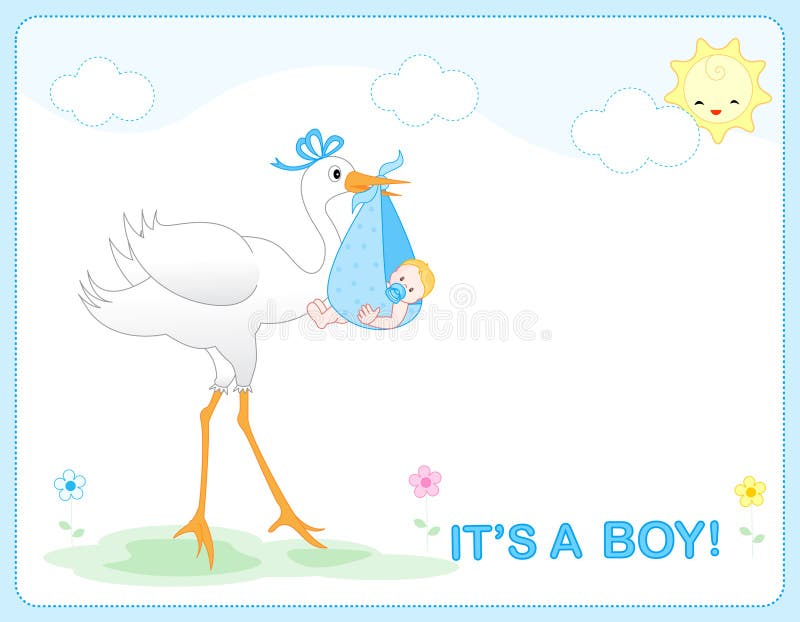 Baby boy arrival stock illustration