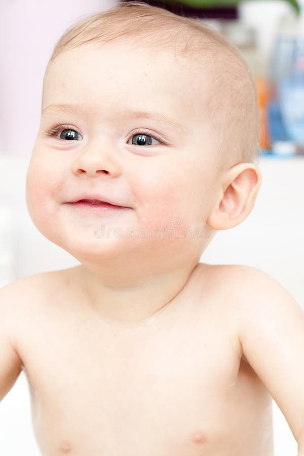 Baby boy after bath stock image. Image of person, adorable 30363855