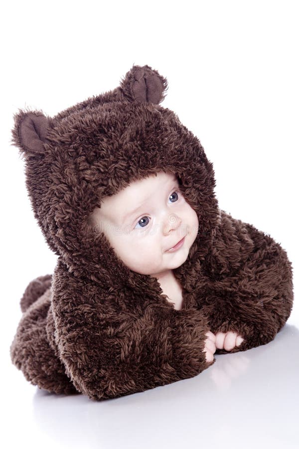 Baby boy in a bear suit