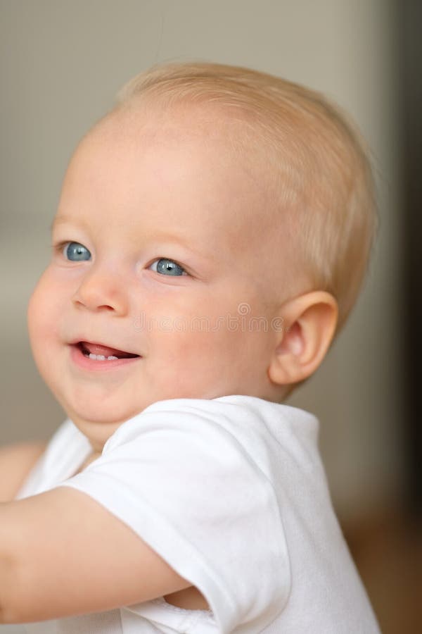 Baby boy with blue eyes stock image. Image of life, care 85464333