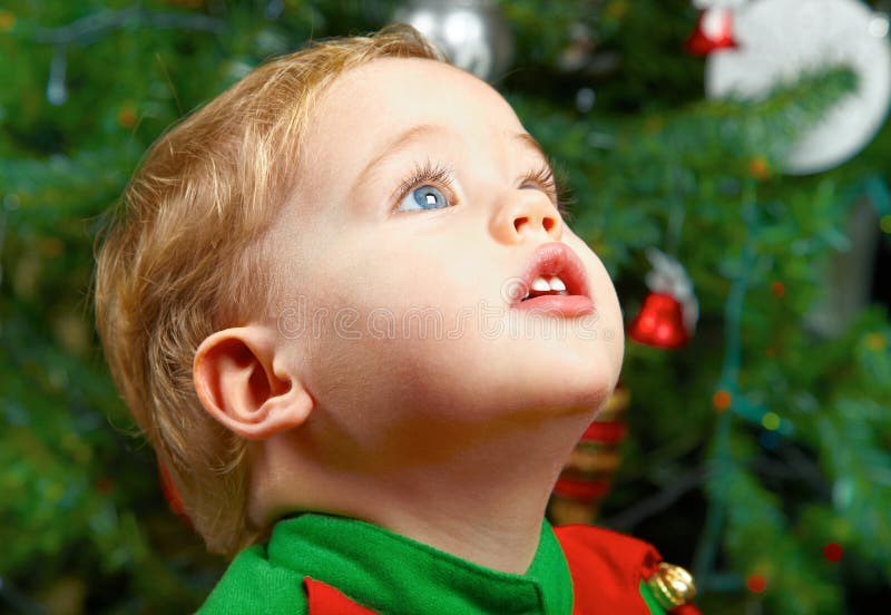 Baby boy on Christmas stock photo. Image of cute, happiness 22574160