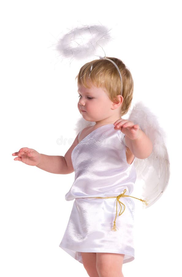 Baby Boy In Costume Of Angel Stock Image - Image Of Costume, Cheerful:  25620793