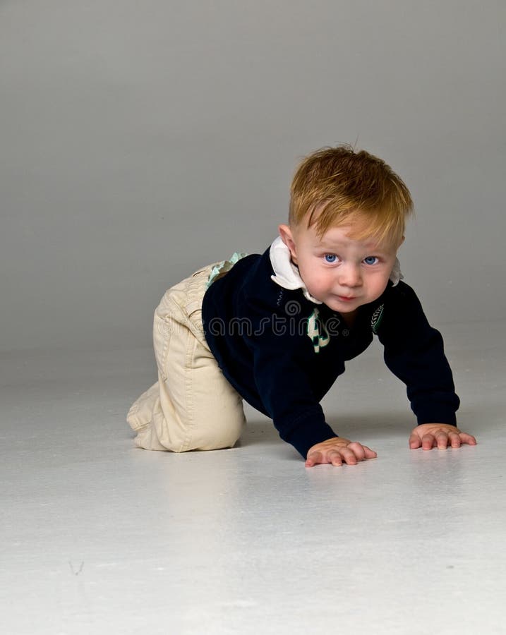 Baby Boy Crawling stock photo. Image of blonde, infant 12298674