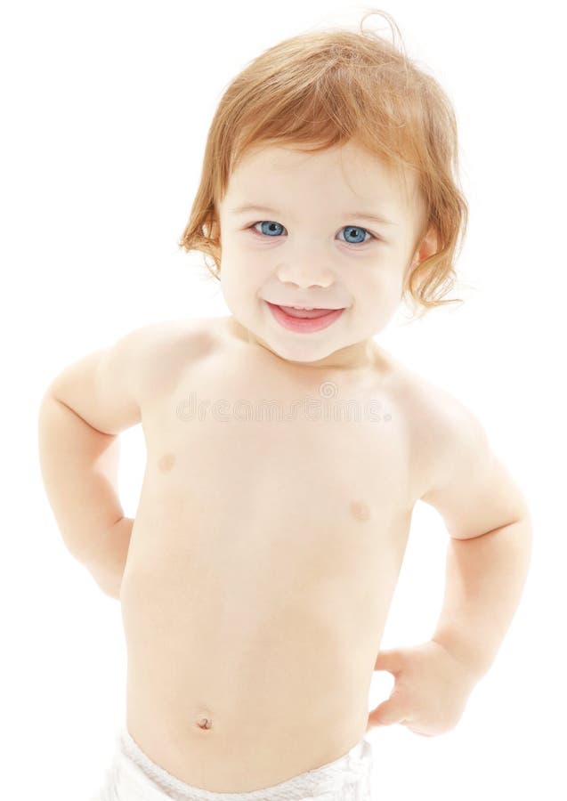 Baby boy in diaper stock image. Image of happy, care, human 8314935
