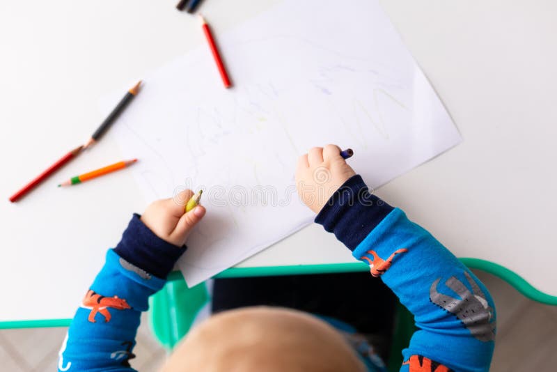 Kids Drawing and Pencils stock photo. Image of happy - 53657220