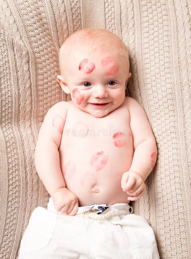 Kisses All Over Baby Beau royalty free stock photos Kisses All Over Baby Beau royalty free stock photos