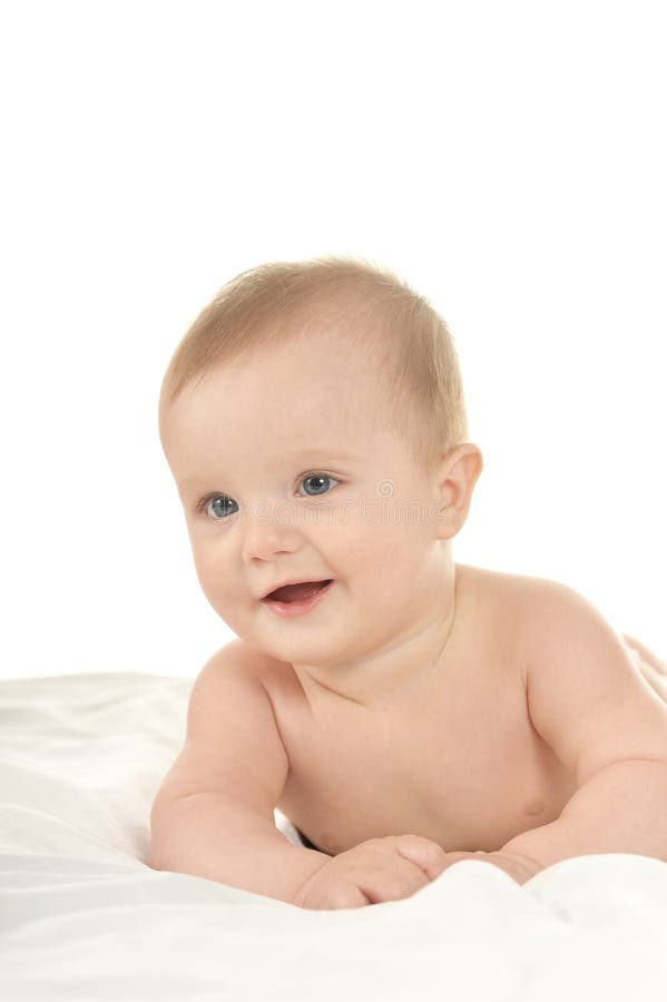 Baby boy lying on blanket stock photo. Image of cheerful - 83797366