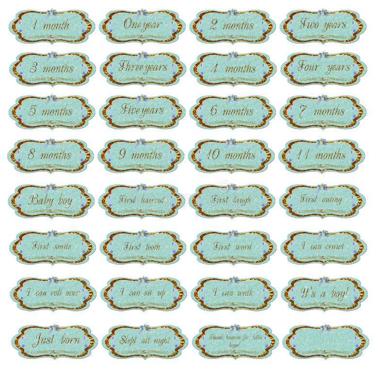 Baby Boy Tags. Baby Banners. Scrapbook Labels Stock Vector ...