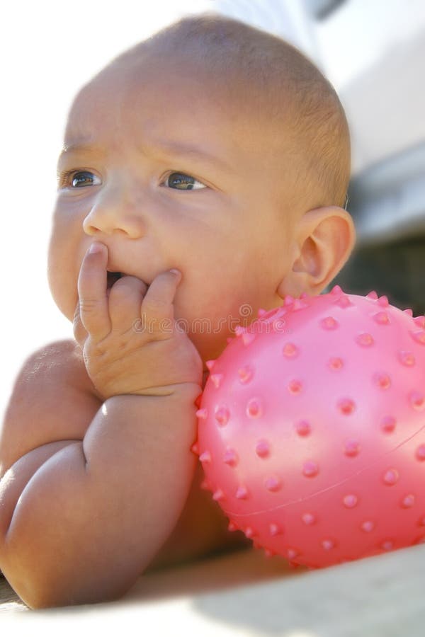 Baby Boy With Pink Ball Picture. Image 2782668