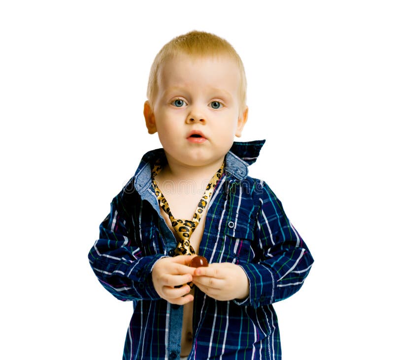 Baby Boy Plaid Shirt Tie Isolated Stock Photos Free & RoyaltyFree