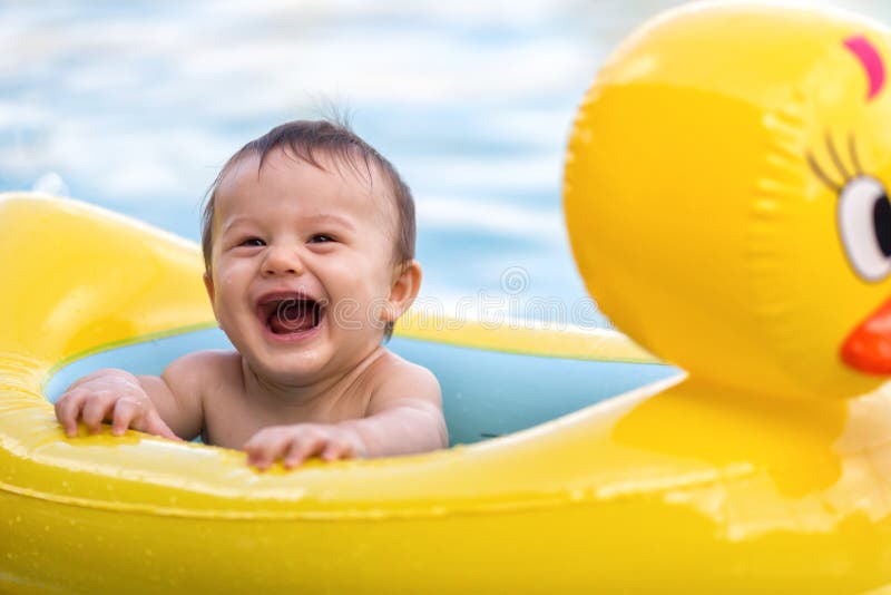 Baby Boy in swimming Pool stock photo. Image of cute 32180942