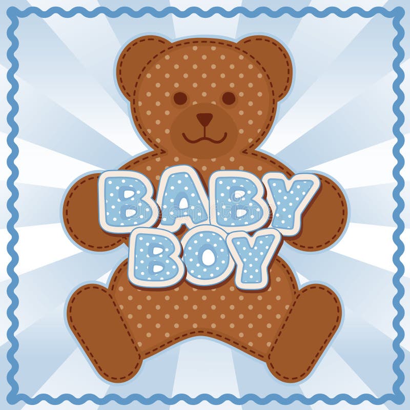 Download Baby Boy Teddy Bear stock vector. Illustration of blue - 30670130