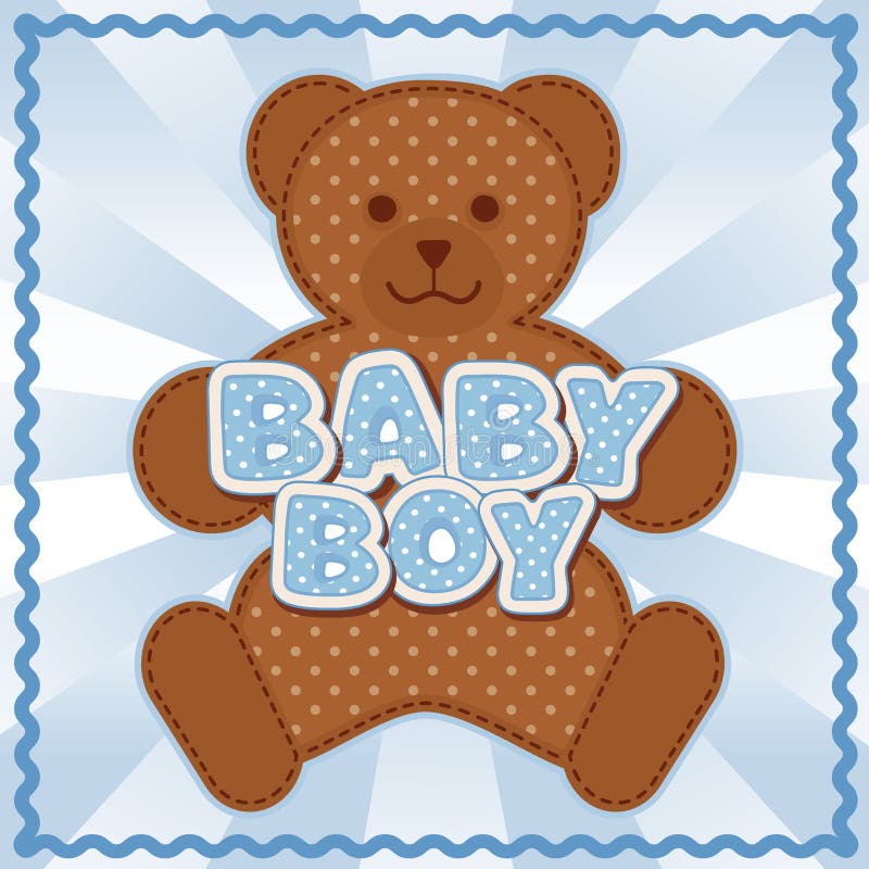 Baby Boy Teddy Bear stock vector. Illustration of blue - 30670130
