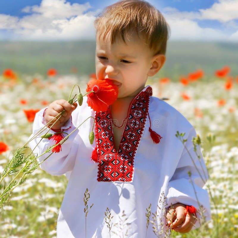 Baby boy in traditional clothes