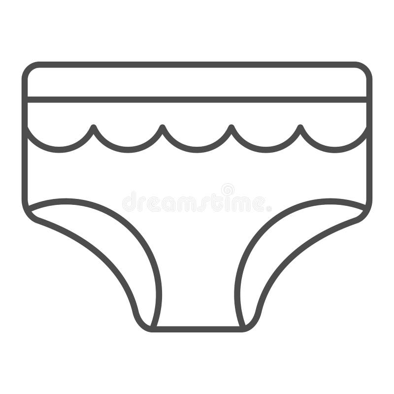 eps10 black vector man or woman underwear line art icon isolated on white  background. Underwear Pants
