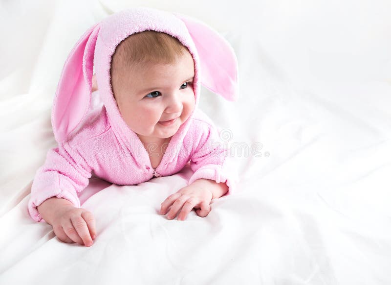 Baby in bunny costume stock photo. Image of fancy, kids 69131956