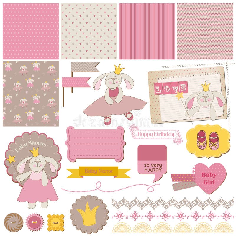 Baby Bunny Girl Set royalty free illustration