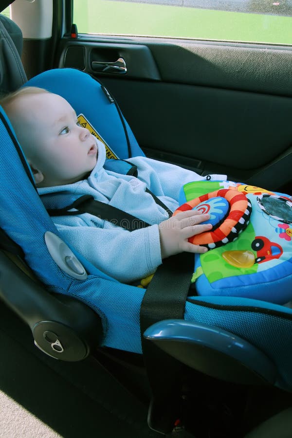 Baby in car seat stock image. Image of carchair, cute 9685817