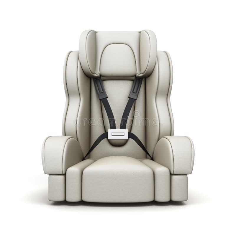 Car Seat on White Background. 3d Rendering Stock Illustration