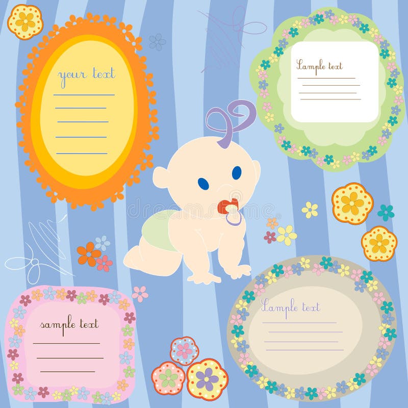 Baby Boy Giraffe Scrapbook Set Decorative Elements Baby Tags Stock  Illustration - Download Image Now - iStock