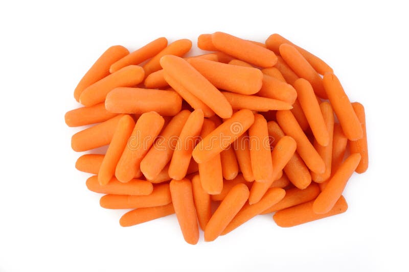 Baby carrots on white stock image. Image of peeled, vegetable 44525591