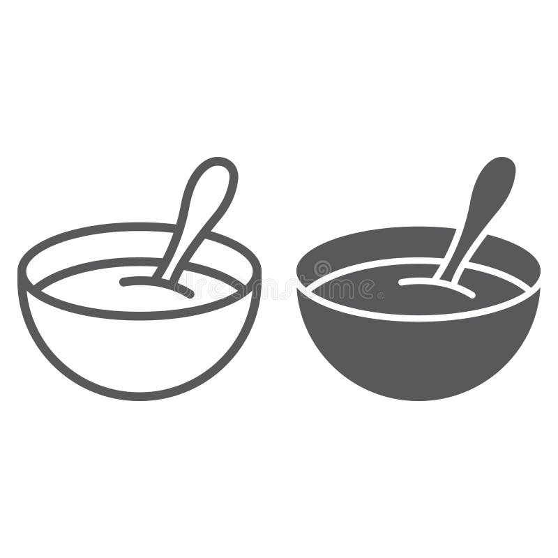 Baby cereal line and glyph icon, food and eat, dish sign, vector graphics, a linear pattern on a white background. vector illustration