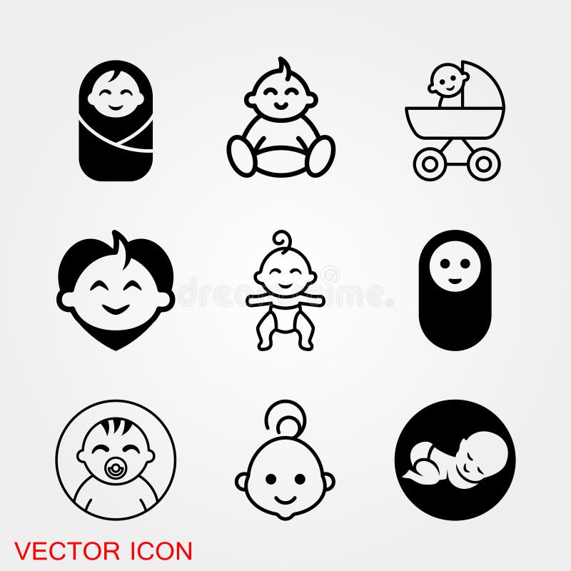 Baby Changing Diapers Flat Icon Sign. Vector Stock Illustration