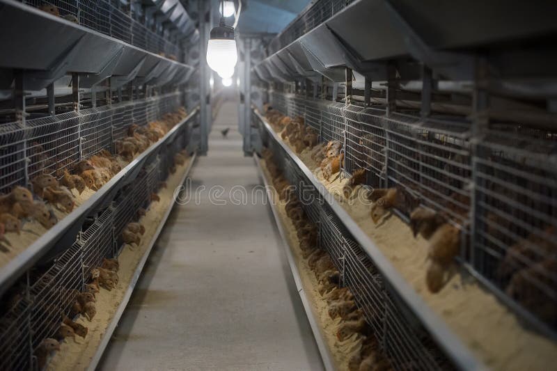 Baby chicken in poultry farm stock photo Baby chicken in poultry farm stock photo