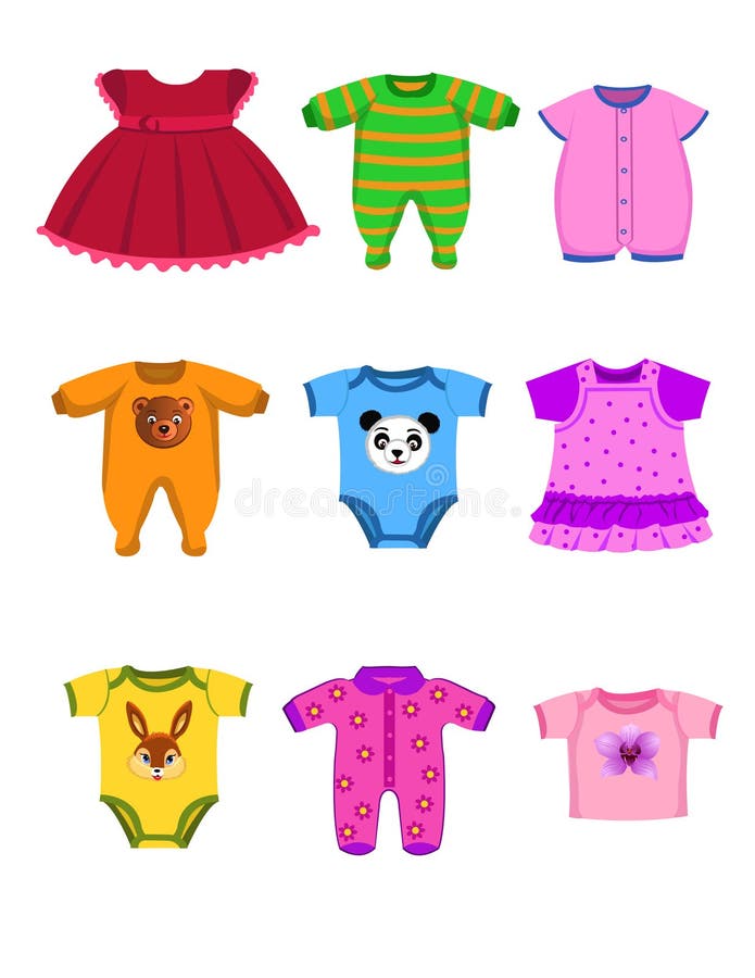 Download Baby clothes stock vector. Illustration of baby, textile ...