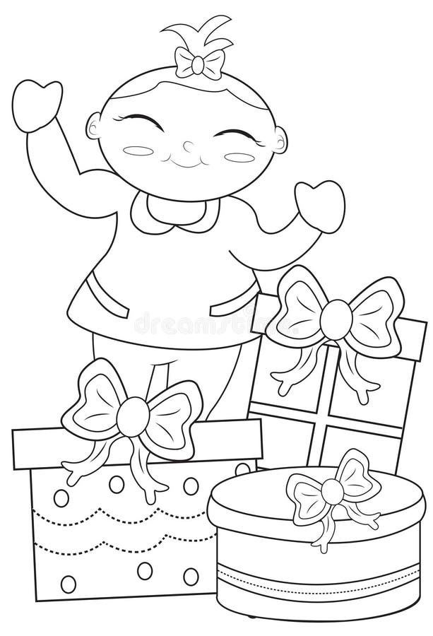 Baby coloring page stock illustration. Illustration of clip - 50480622