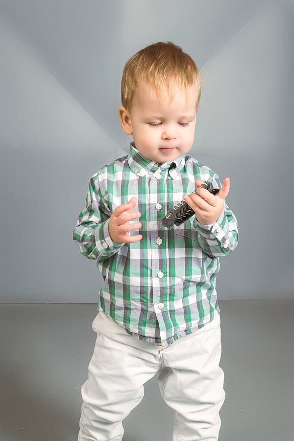 Baby with comb. stock photos Baby with comb. stock photos