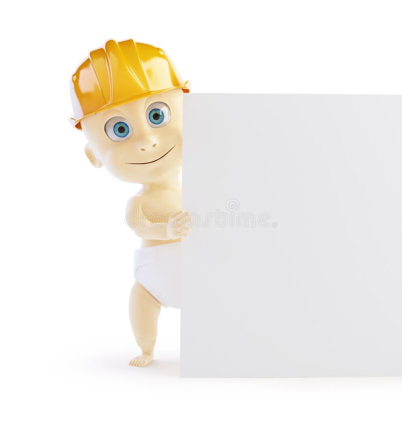 Baby Construction Helmet Form Stock Illustration Illustration of