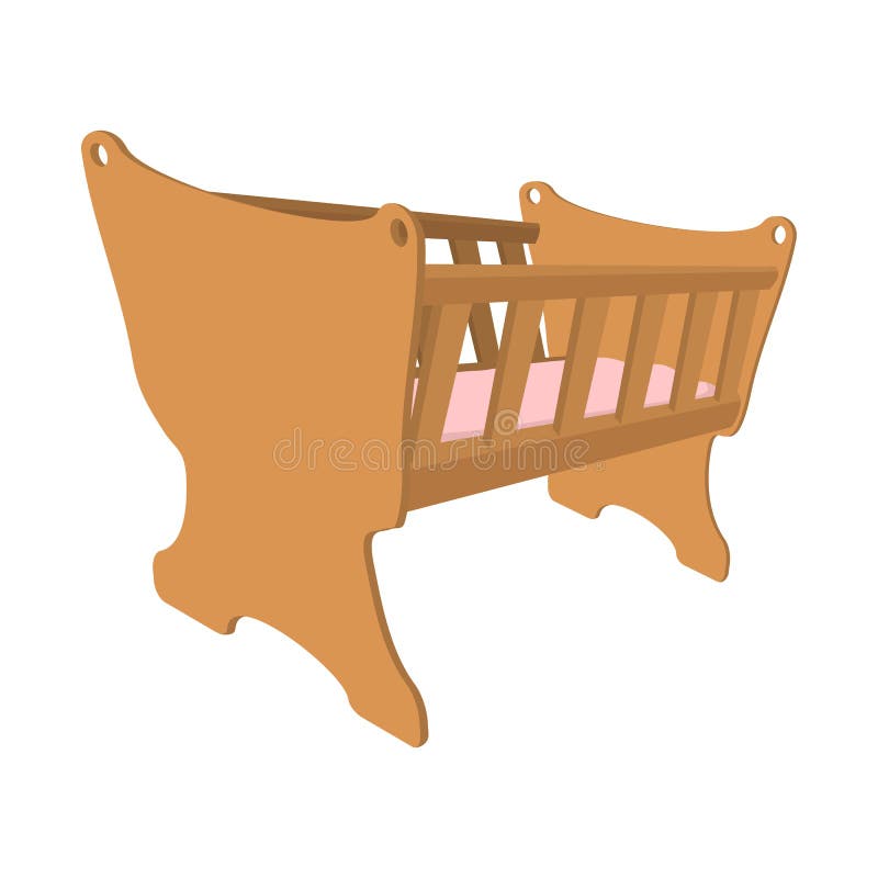 Baby cradle cartoon icon stock vector. Illustration of happy 64665270