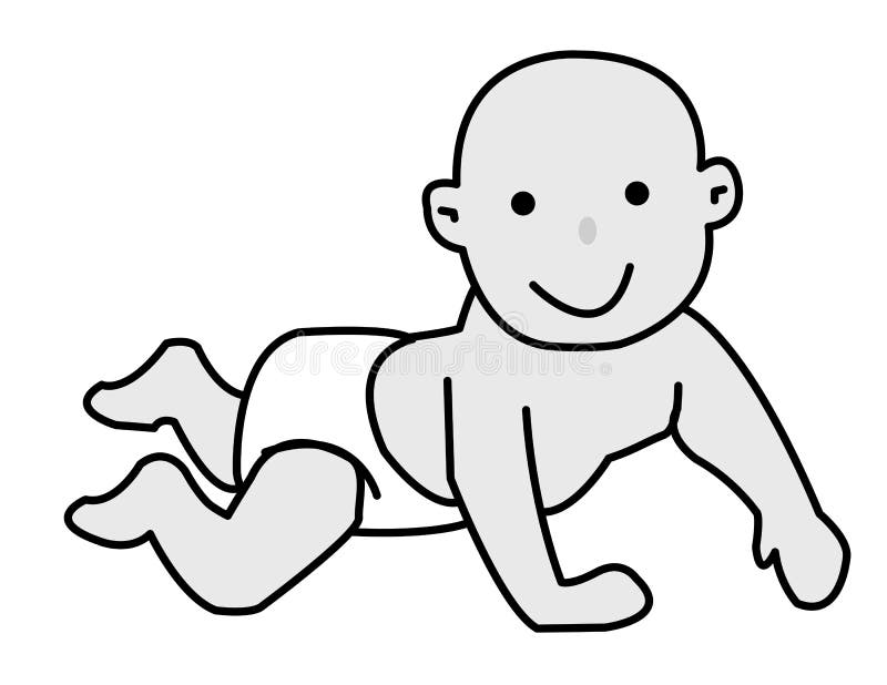 Baby crawling royalty free illustration