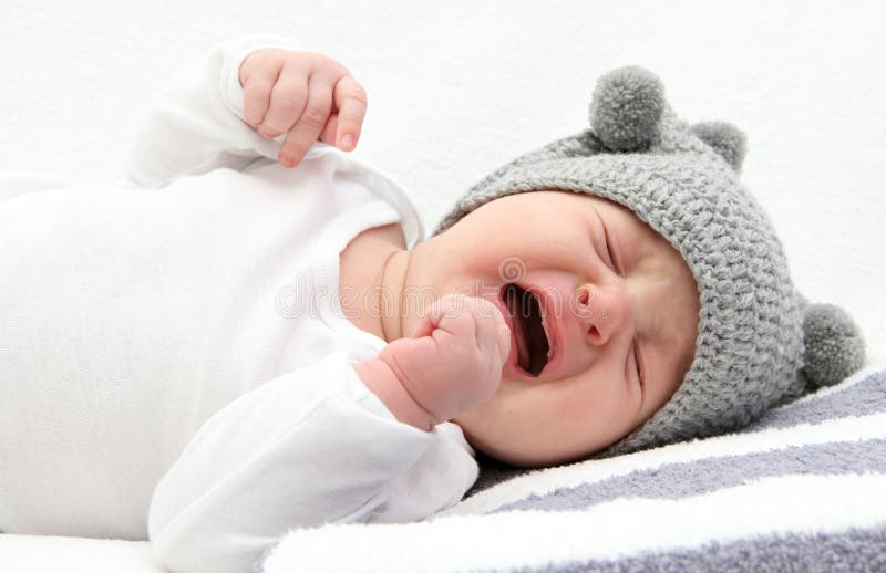 Baby crying royalty free stock image
