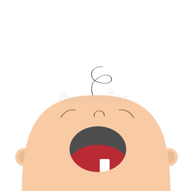 Baby Crying Greeting Card Template. Kid Face Looking Up Stock Vector ...