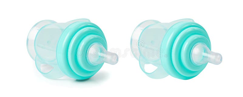 Baby Cup, Blue Baby Bottle with Pacifier, Little Children Equipment, Plastic Children\ s Sippy Drinking Cup