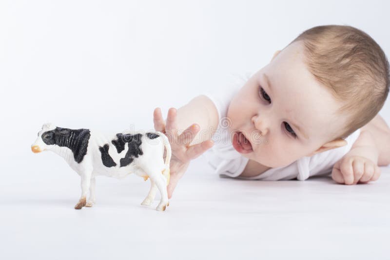 Baby and Dairy Products, Concept Stock Photo Image of baby, portrait 220559248