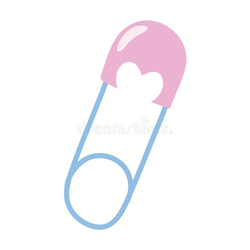 Baby pin, clothing pin, diaper pin, needle pin, safety pin icon
