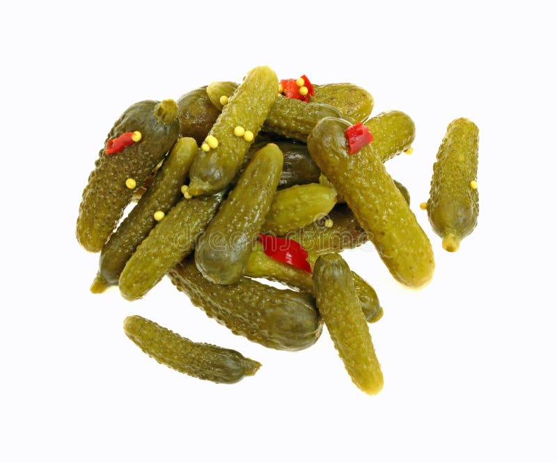 Baby Dill Pickles on White stock image. Image of tasty 24277539