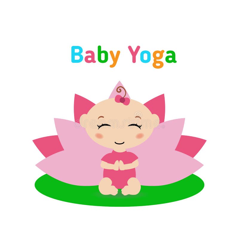 Baby Is Doing Yoga And Sitting In The Lotus Position Stock Vector Illustration Of Clip Mindfulness