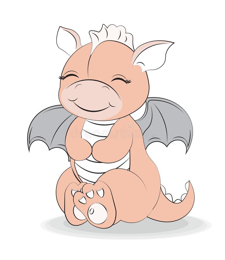 how to draw a cartoon baby dragon