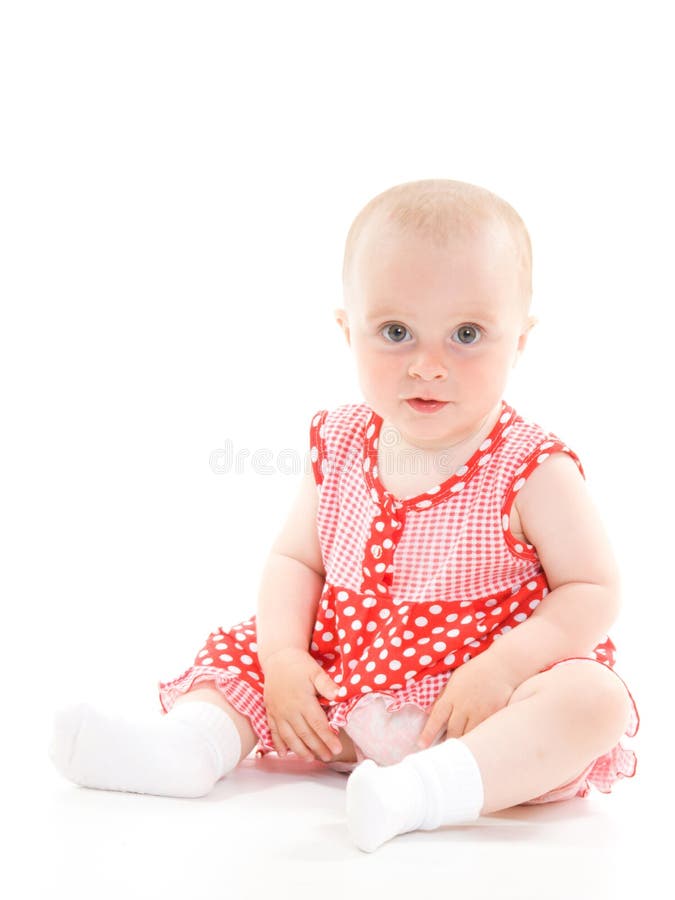 Baby in dress stock image. Image of baby, isolated, cute 20275573