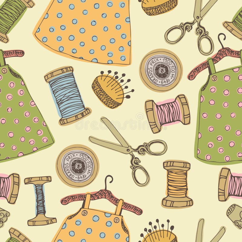 Sewing and Needlework Background Stock Vector - Illustration of buttons ...